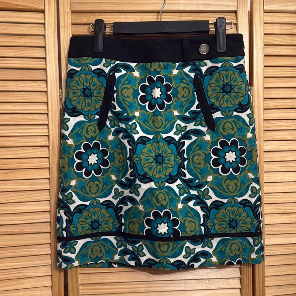 Ann Taylor Turquoise Floral Skirt
